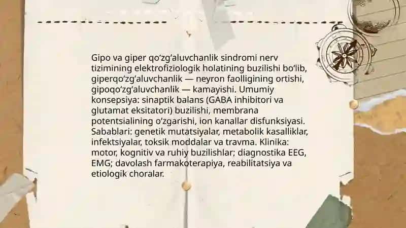 Gipo va gipper qoʻzgʻaluvchanlik sindromi,asosiy koʻrinishlari,ularning namoyon boʻlishi 3