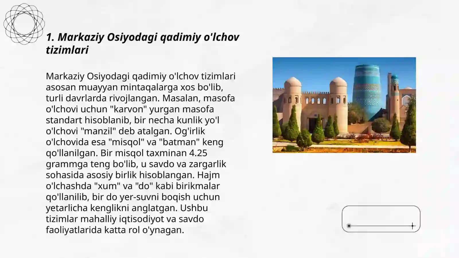 Markaziy Osiyodagi qadimiy o'lchovlar va ularni o'lchash birliklari 3