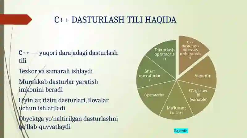 C++ Dasturlash Tili Haqida 3