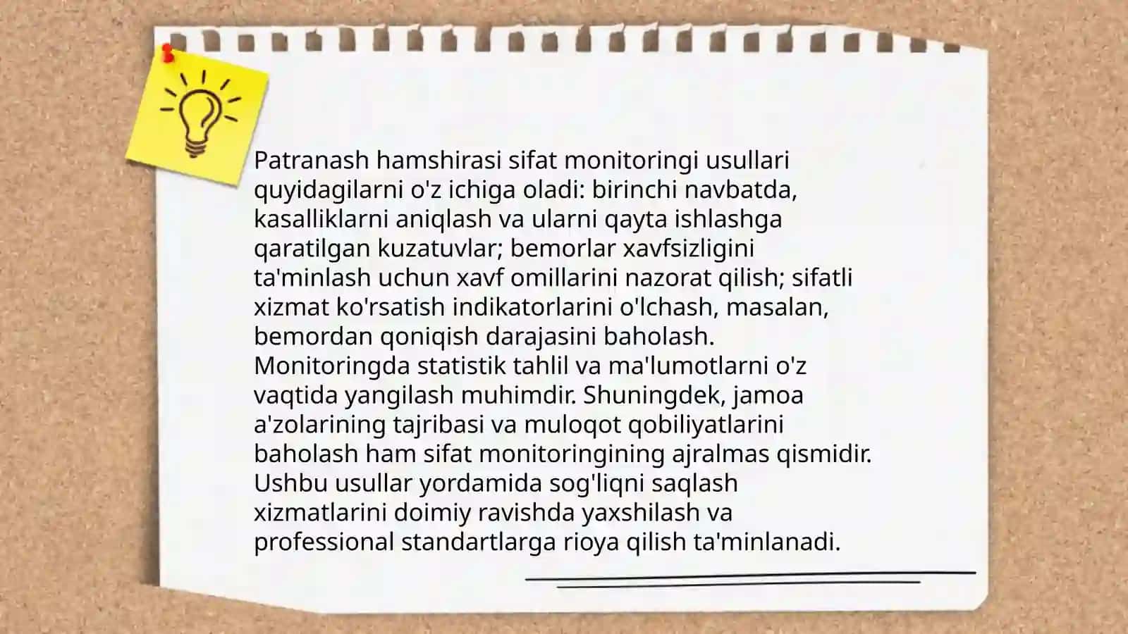 Patranash hamshirasi sifat monitoringi usullari 3