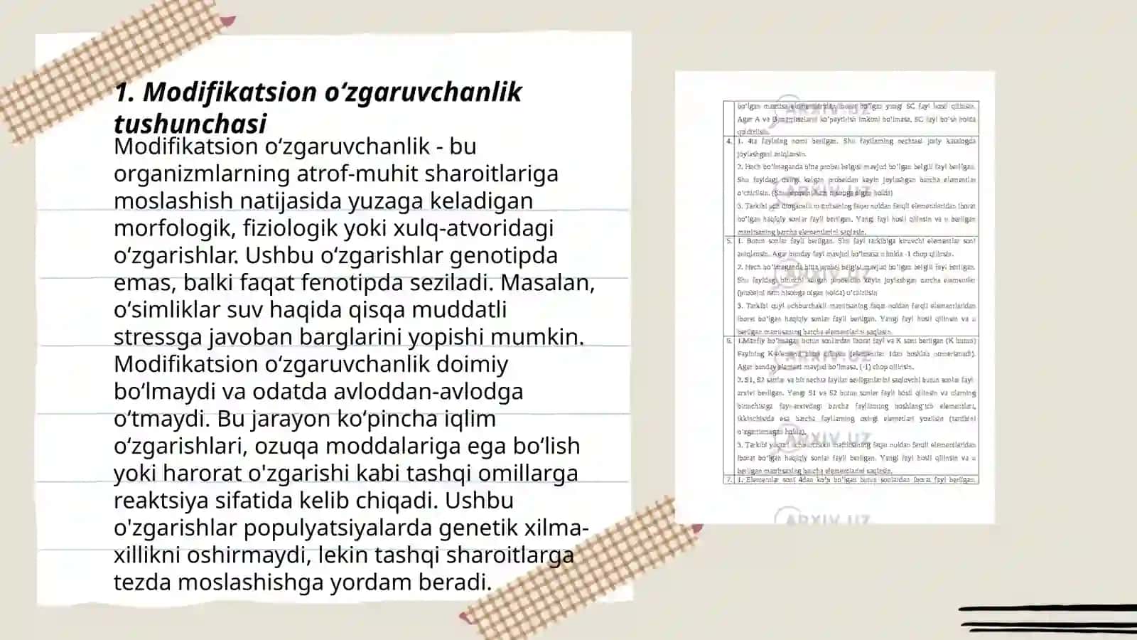 Modifikatsion oʻzgaruvchanlikni statistik usulda oʻrganishga oid masala va mashqlar tuzish hamda yechish metodikasi 3