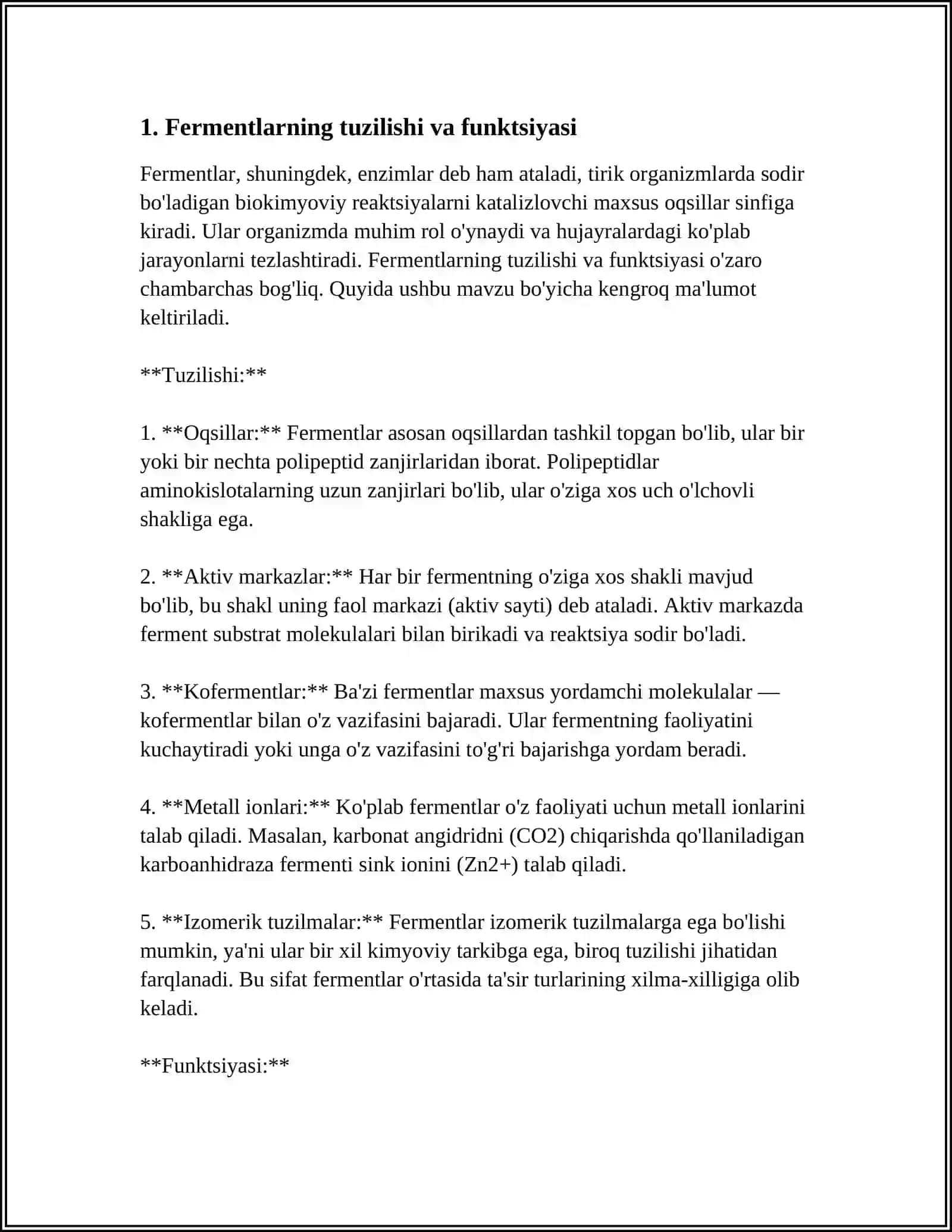 BIOKIMYOVIY TAHLILLAR FERMETLAR FAOLIGINI OʻRGANISH 3