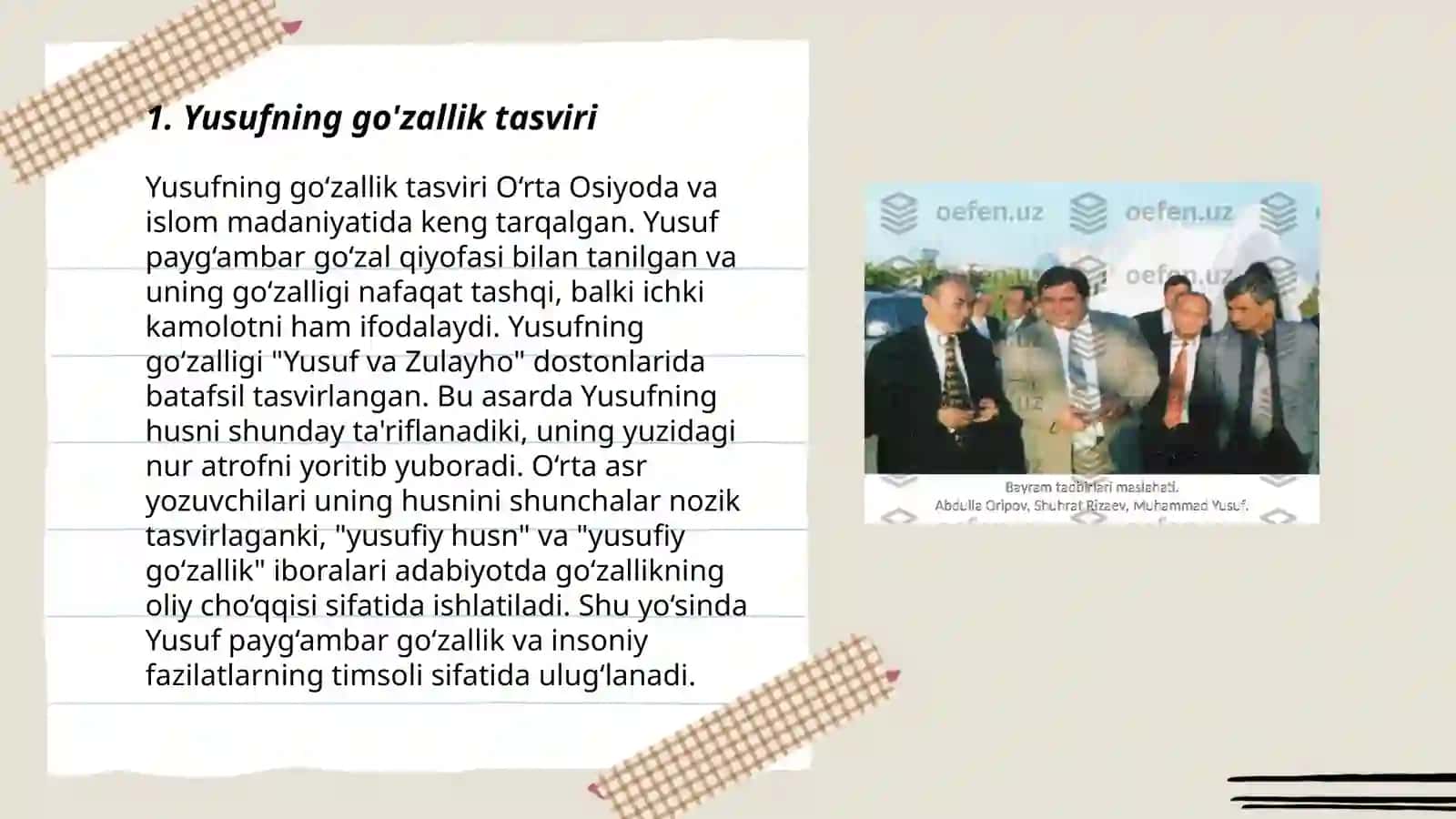 Yusufning go'zallik tasviri 3