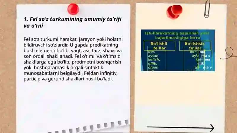 Fel soʻz turkumi Oʻtimli va oʻtimsiz boʻlishli va boʻlishsiz feʼllar haqida maʼlumot 3