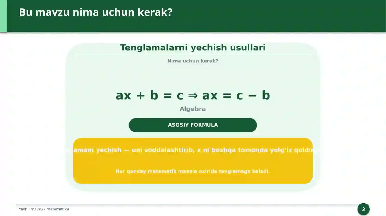 Tenglamalarni yechish usullari 3