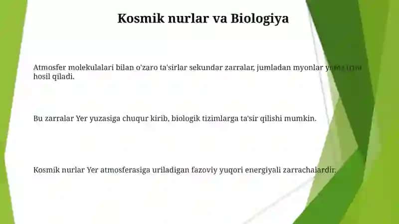 Koinot nurlarining yer atmisferasi bilan oʻzaro ta’sirlashuvi 3