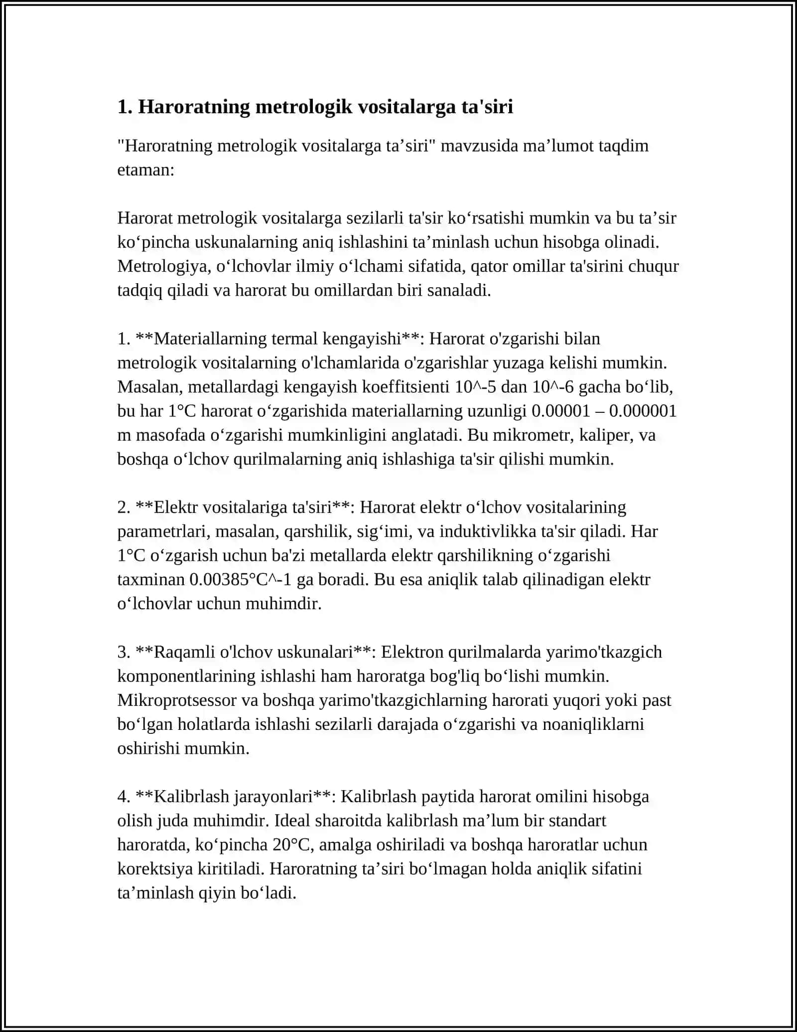 HARORAT VA BOSHQA TASHQI OMILLARNING METROLOGIK HUSUSIYATLARGA TA’SIRI 3