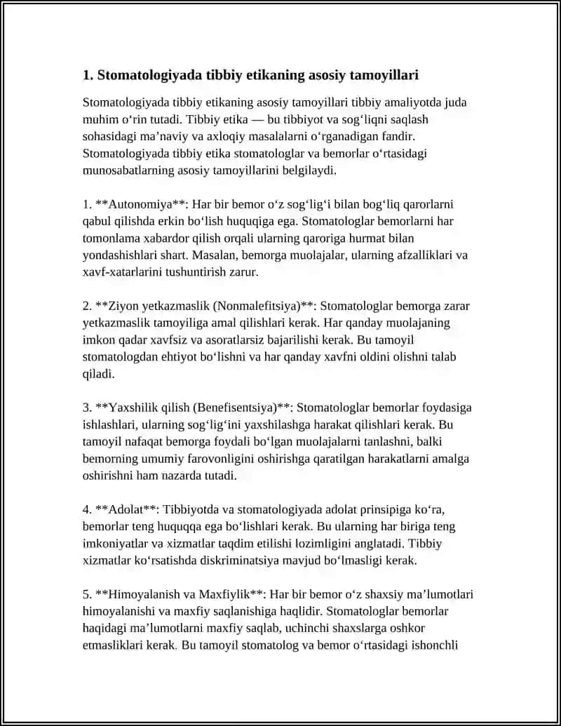 STOMATOLOGIYADA DEONTOLOGIYA VA TIBBIY ETIKA. KADRLAR STANDARTLARI VA TIBBIYOT 3