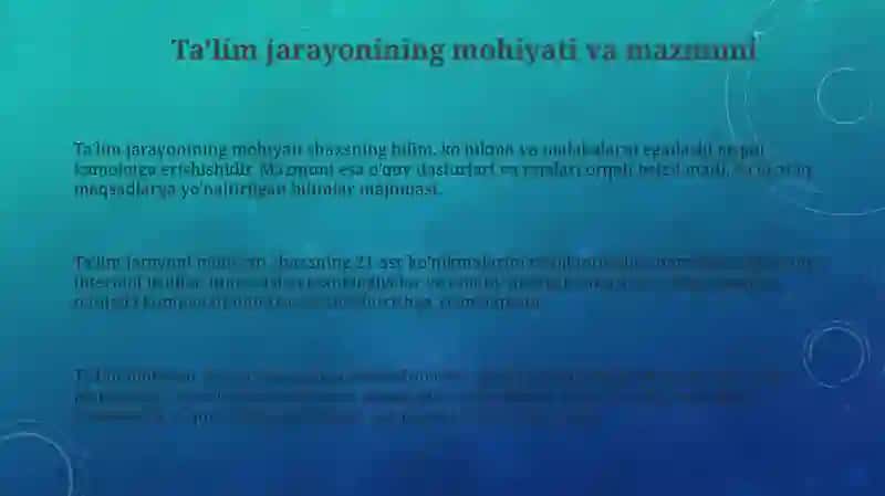 Ta'lim jarayonining mohiyati va mazmuni 3