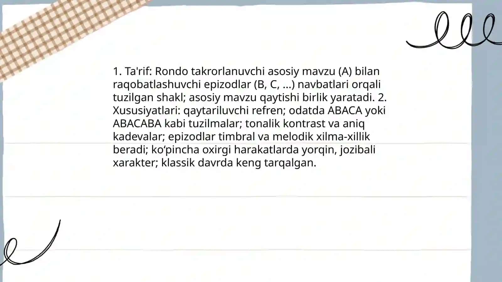 Rondo - Sonata shakli 3