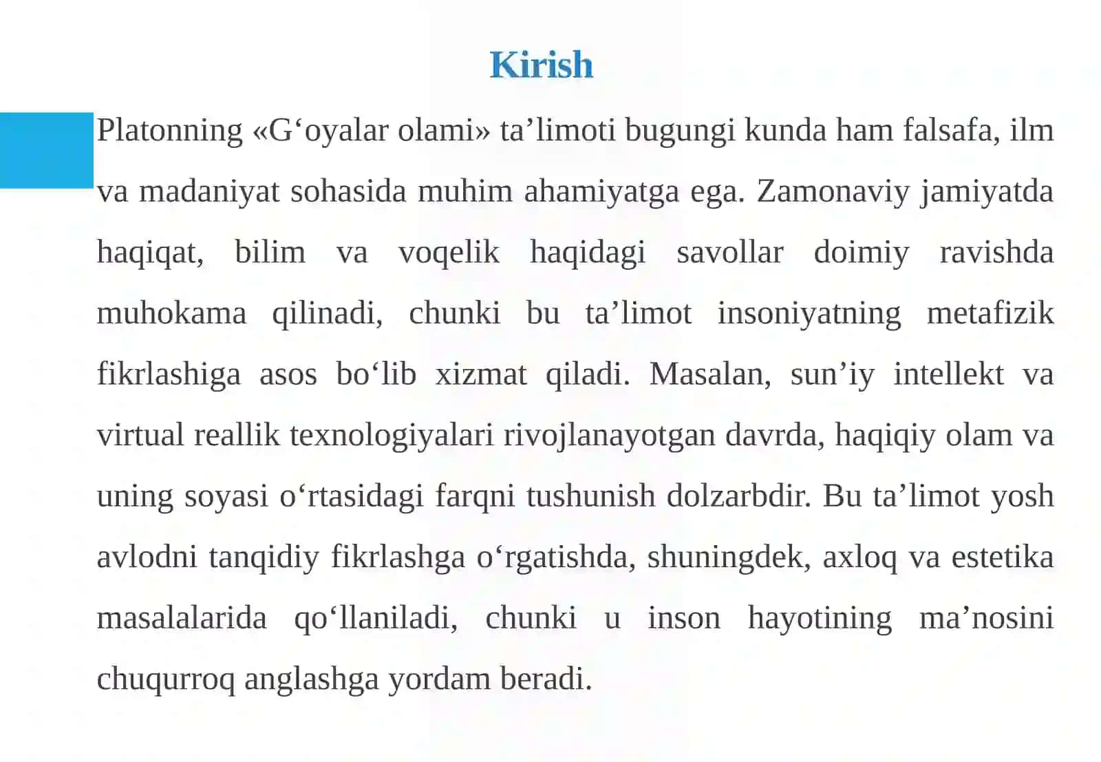 Platonning“G‘oyalar olami” ta’limoti 3