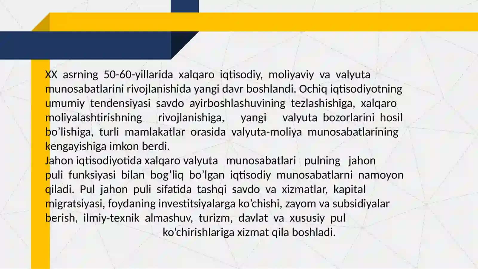 XALQARO VALYUTA MUNOSABATLARI VA TIZIMI 3
