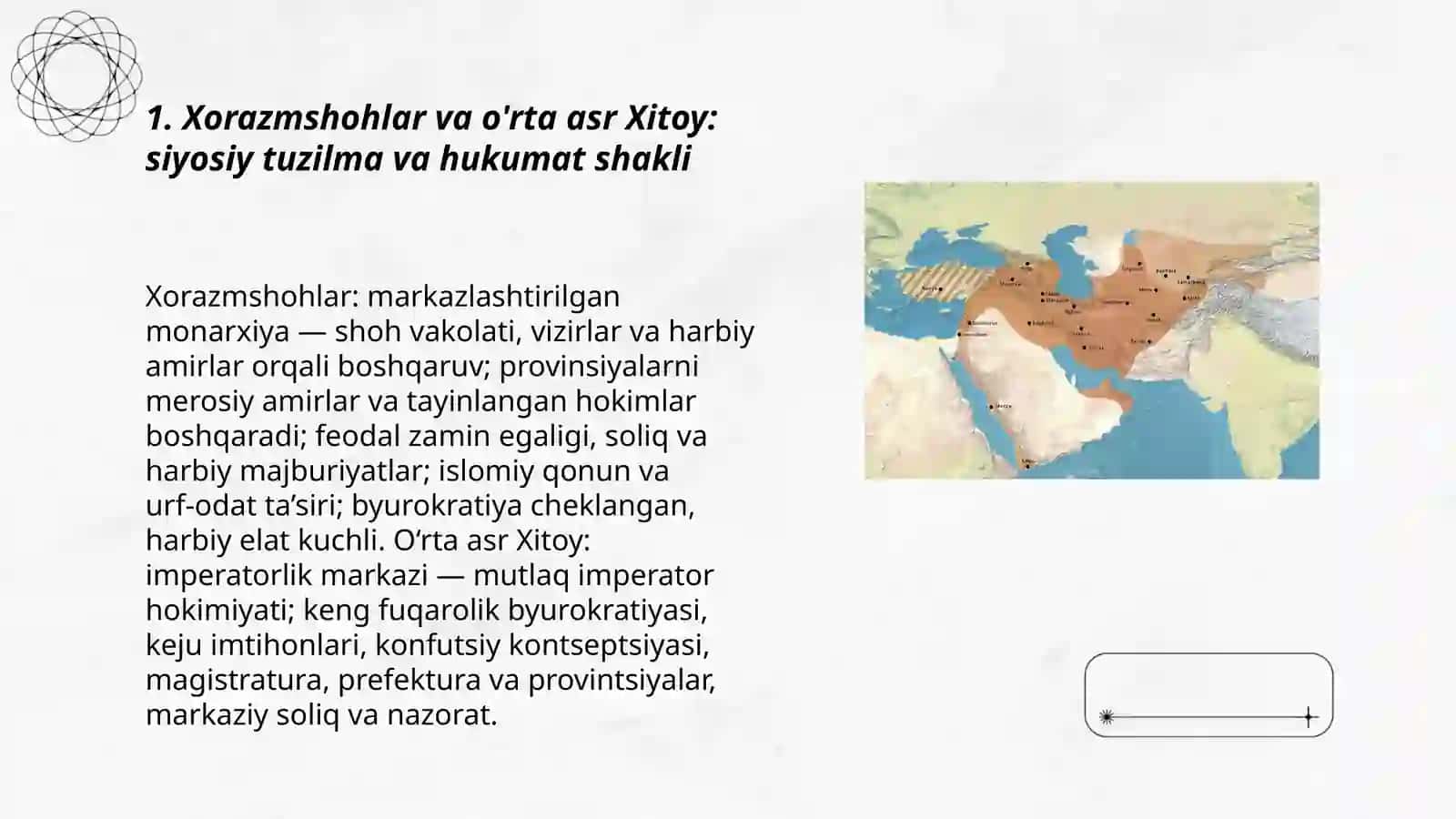 Xorazmshohlar va o'rta asr Xitoy: siyosiy tuzilma va hukumat shakli 3