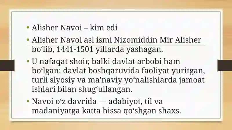 Alisher  Navoiy  -  o’zbek  tilining   asoschisi.  O’zbekiston   mustaqilligi    va    ma  ‘ naviy     - axloqiy   tarbiya 3