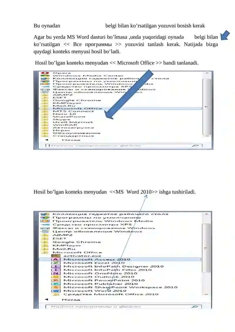 MS Word Dasturi 3