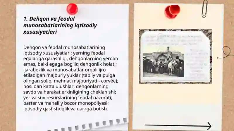 Dehqon va feodal munosabatlarining iqtisodiy xususiyatlari 3