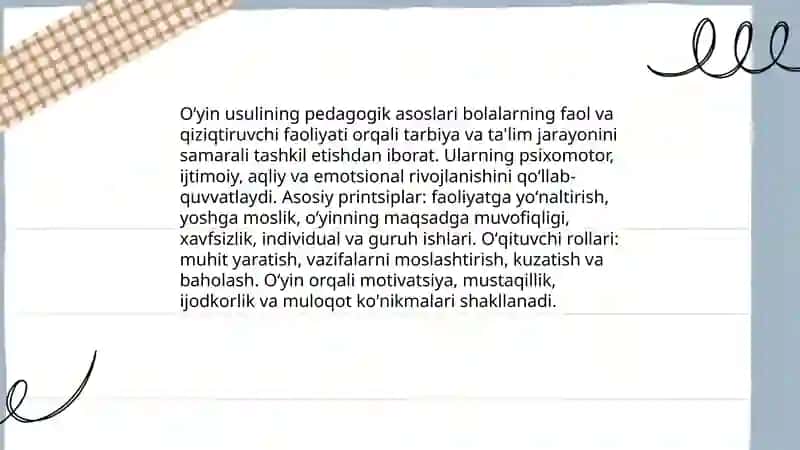 Oʻyin usuli:Bolalarni tarbiyalashda oʻyinlardan foydalanish 3