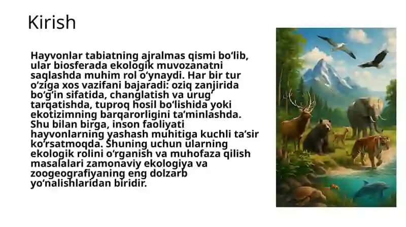 Hayvonlarning ekologik roli 3