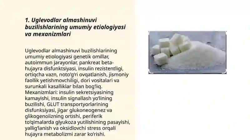 Uglevodlar almashinuvi boshqarilishi 3