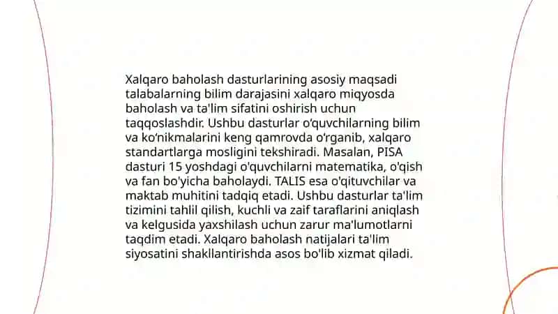 Xalqaro baholash dasturlari 3