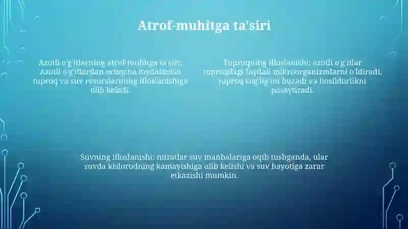 Azotli Ogitlarni Ekalogik Muommolari 3