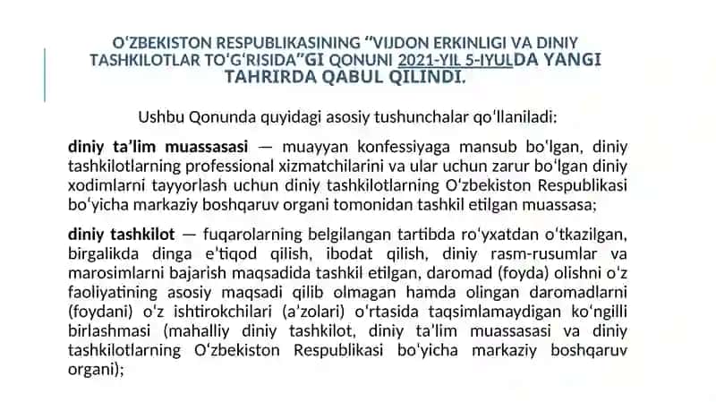O‘zbekistonda faoliyat yurituvchi diniy tashkilotlar 3