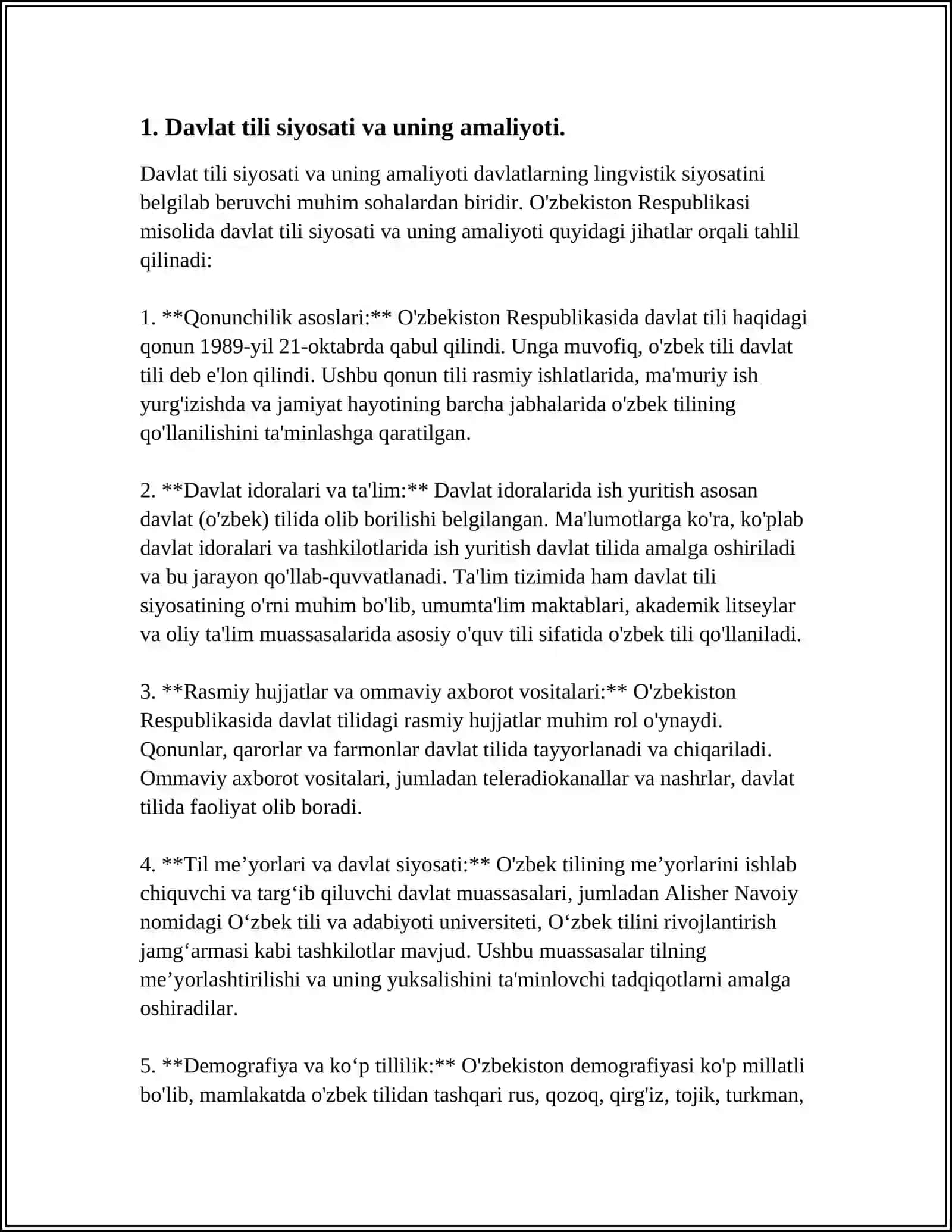 ÕZ R VMNING "MAMLAKATIMIZDAGI DAVLAT TILIDA ISH YURITISHNI SAMARALI TASHKIP QILISH CHORA- TADBIRLARI TÕĢRISIDA"GI QARORI 3