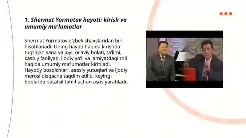 Shermat Yormatov hayoti va ijodi haqida 3