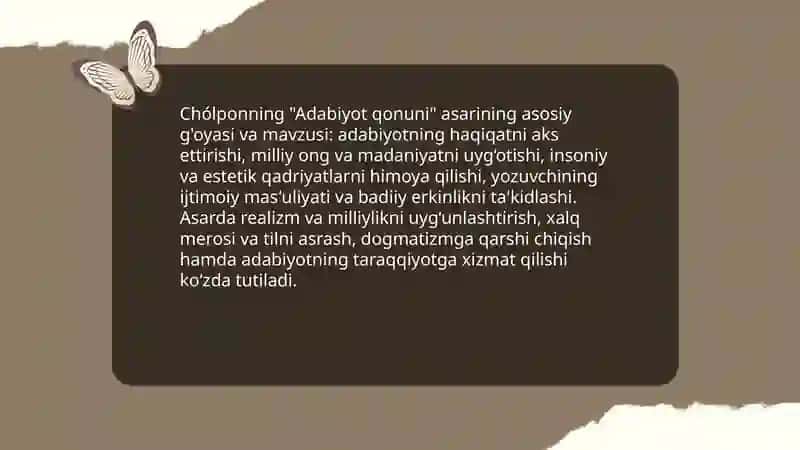 Chólponning "Adabiyot qonuni" asari 3