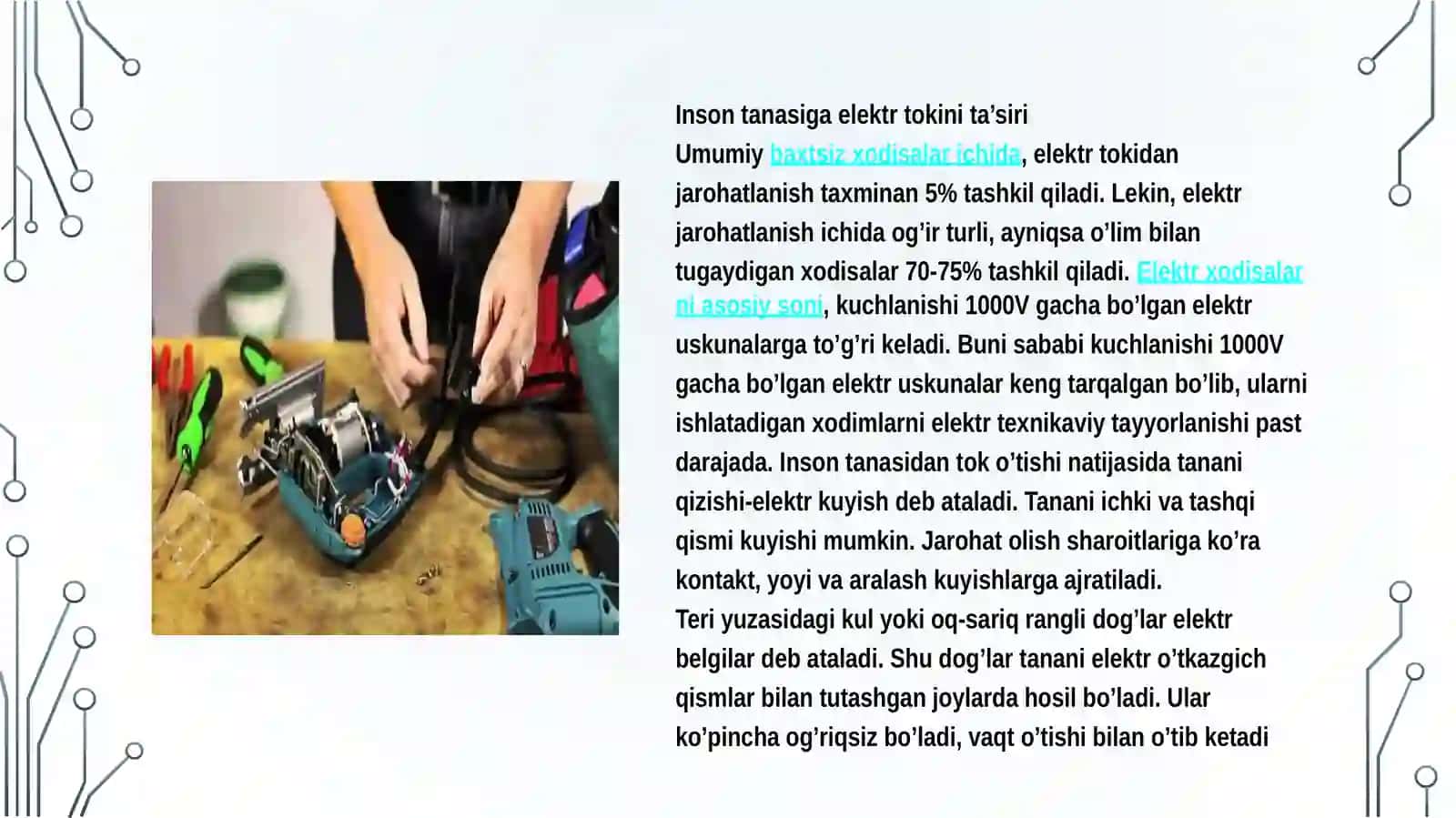 Hayot faoliyati xavfsizligi, . Inson tanasiga elektr tokini ta’siri 3