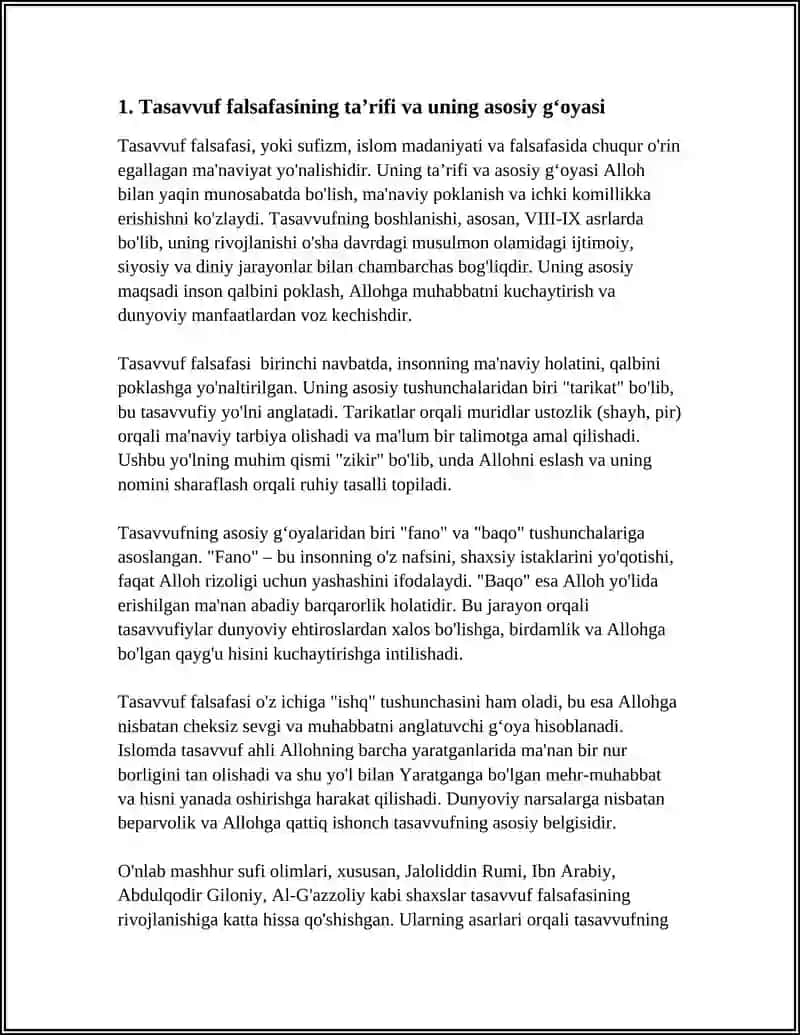 TASAVVUF FALSAFASI VA UNING ASOSIY G'OYASI 3