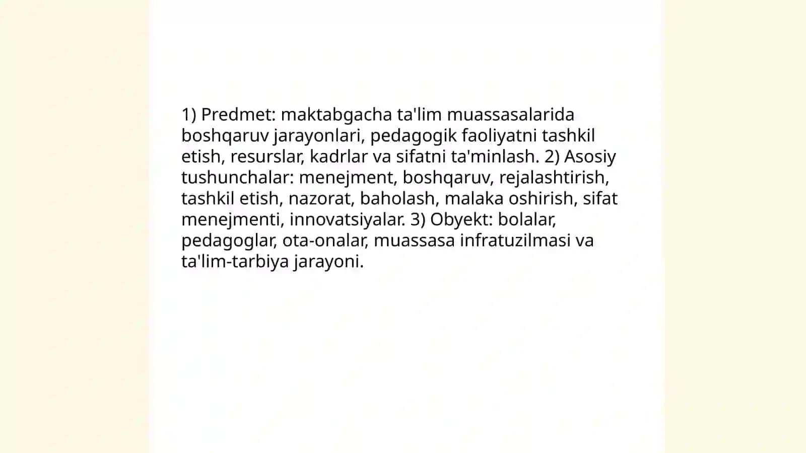 Maktabgacha talimda menejment fanining predmeti va obyekti 3
