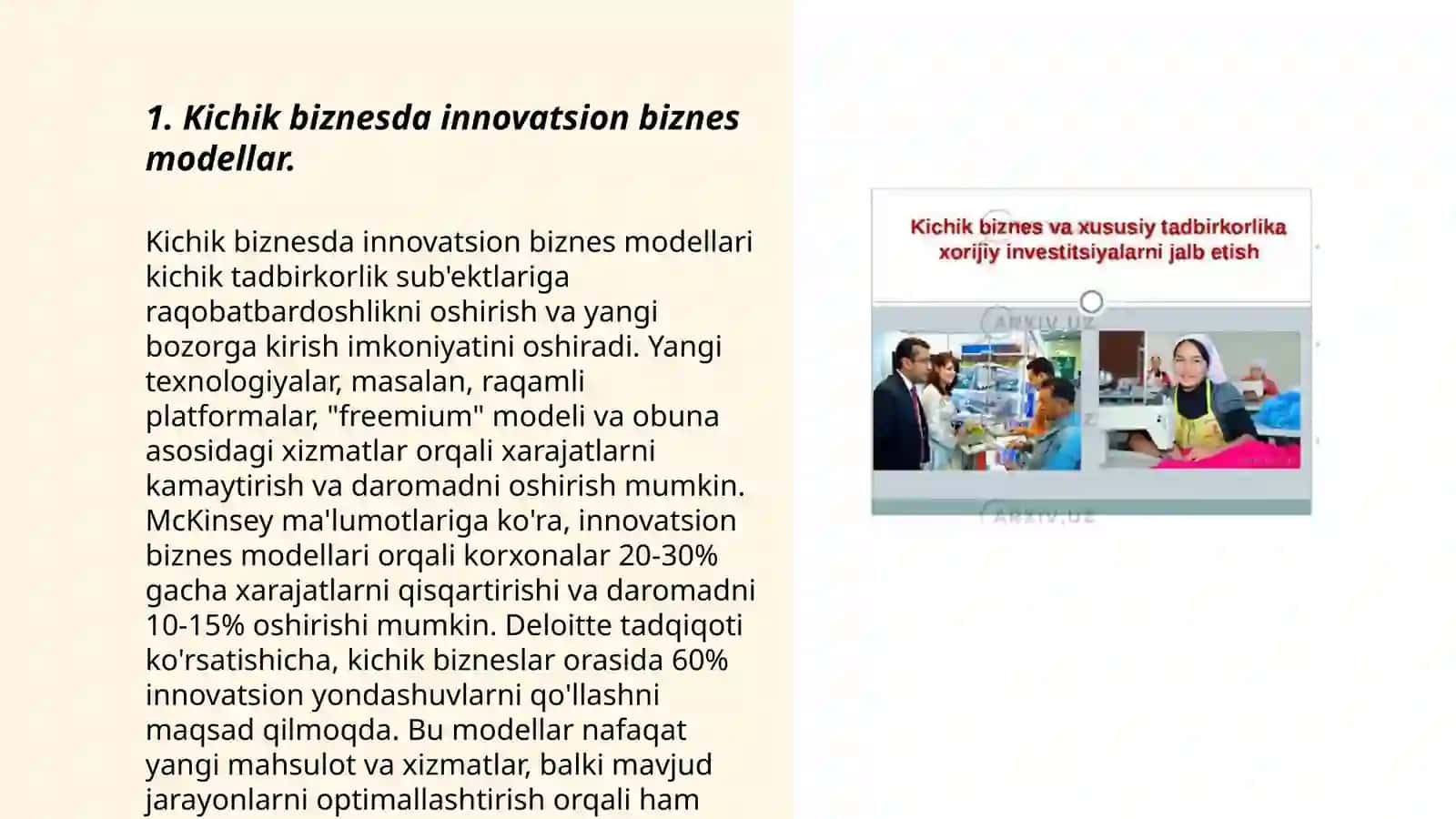 Kichik biznesda innovatsion biznes modellar 3