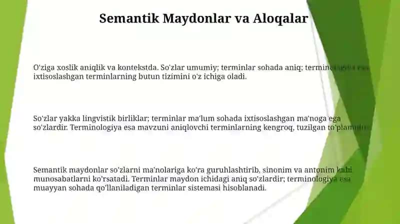 Soʻz atama va termin, ularning oʻziga xosligi 3