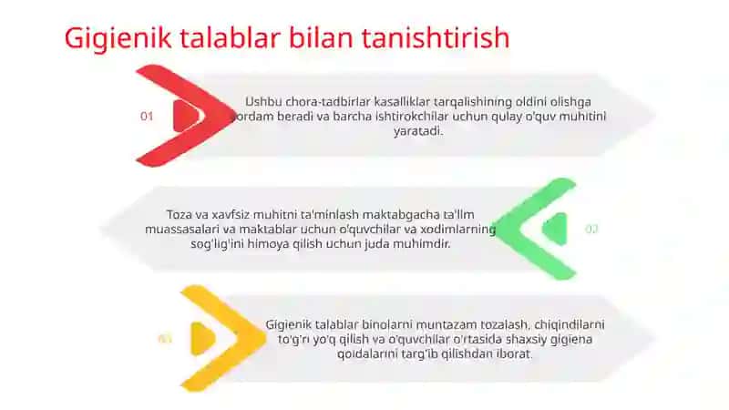 Maktab va maktabgacha ta'lim muassasalarida gigiyenik talablar 3
