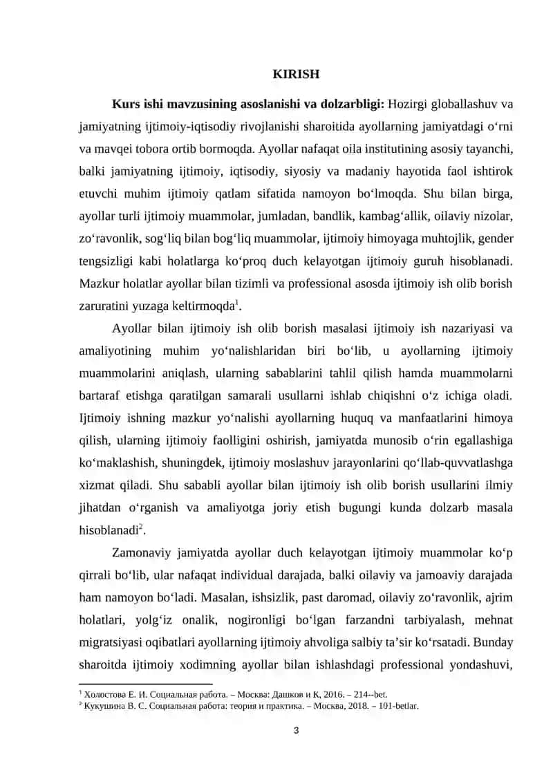 Ayollar bilan ijtimoiy ish olib borish usullari 3