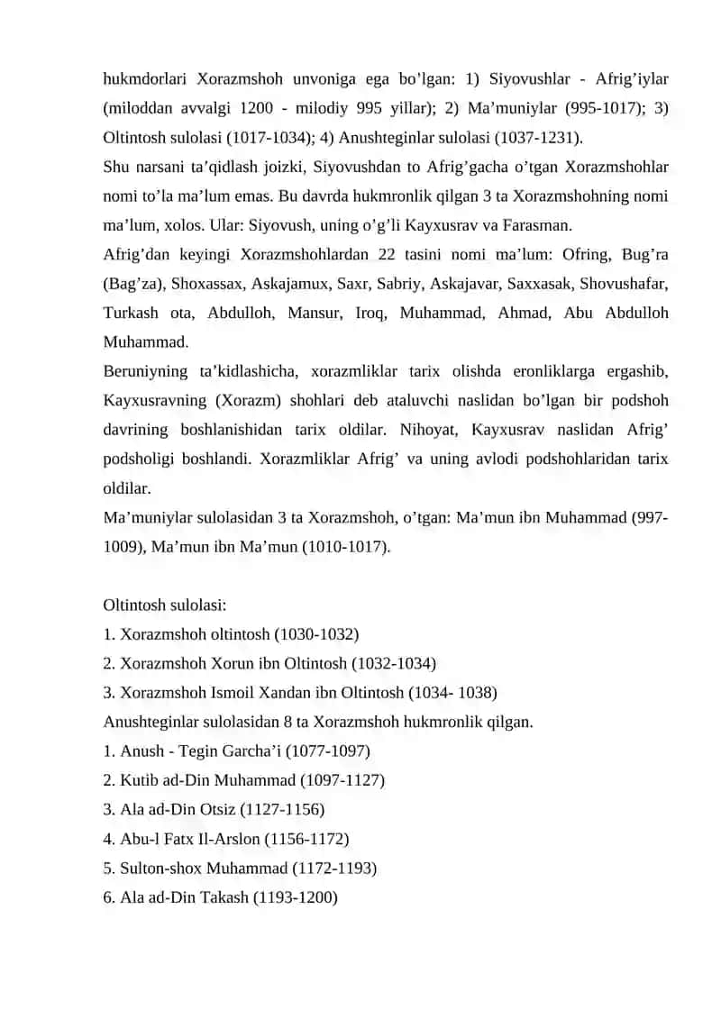 Xorazmshohlar Shajarasi 3