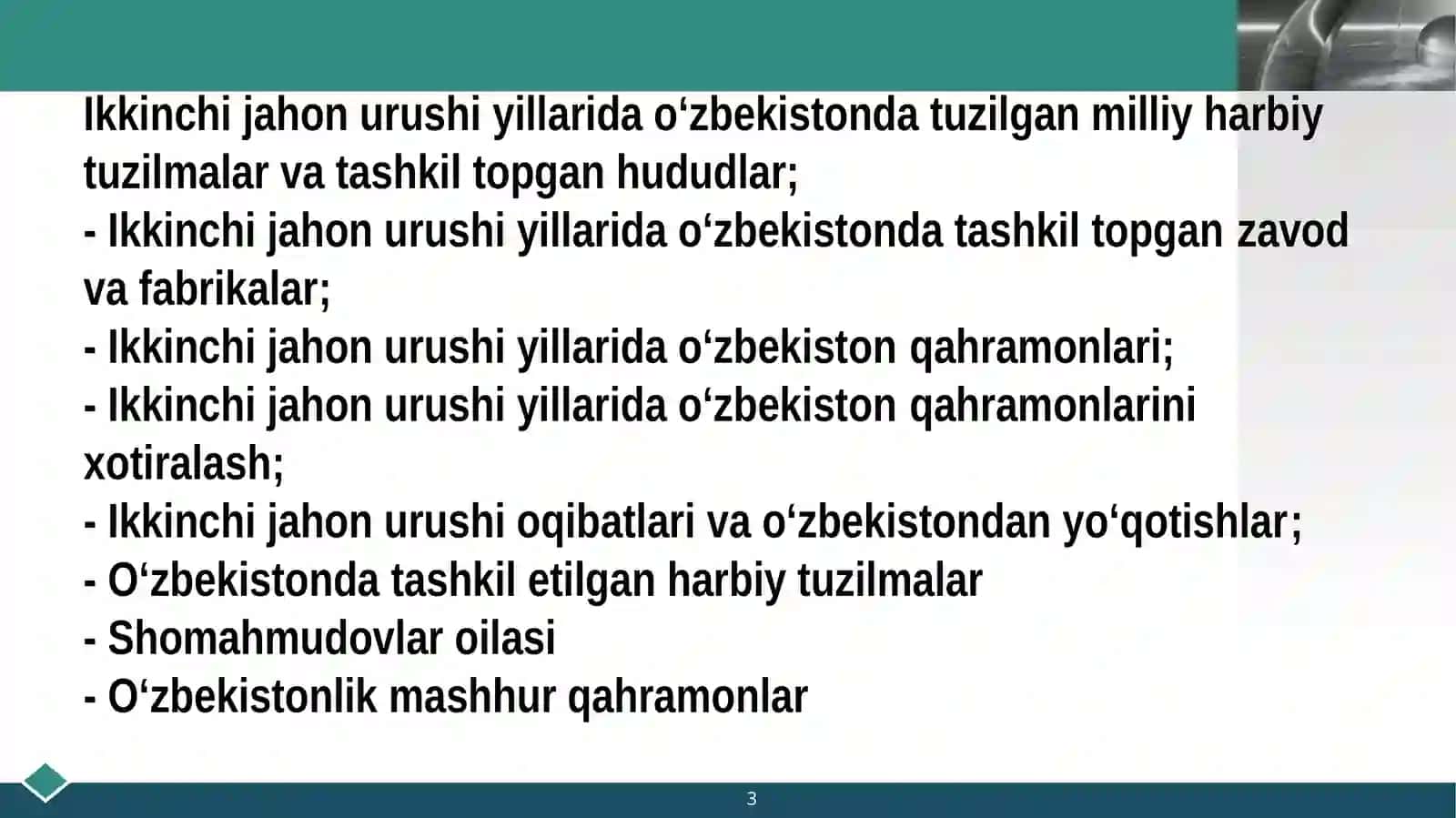 13-mavzu. Ikkinchi jahon urushi yillarida o‘zbek xalqining fashizm ustidan qozonilgan g‘alabaga qo‘shgan hissasi 3