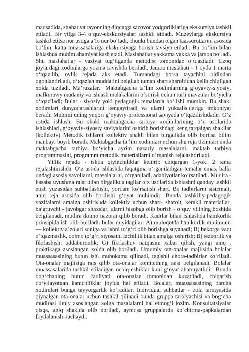 Respublika maktabgacha ta`lim metodikasi kabinetining ish mazmuni va vazifalari 3