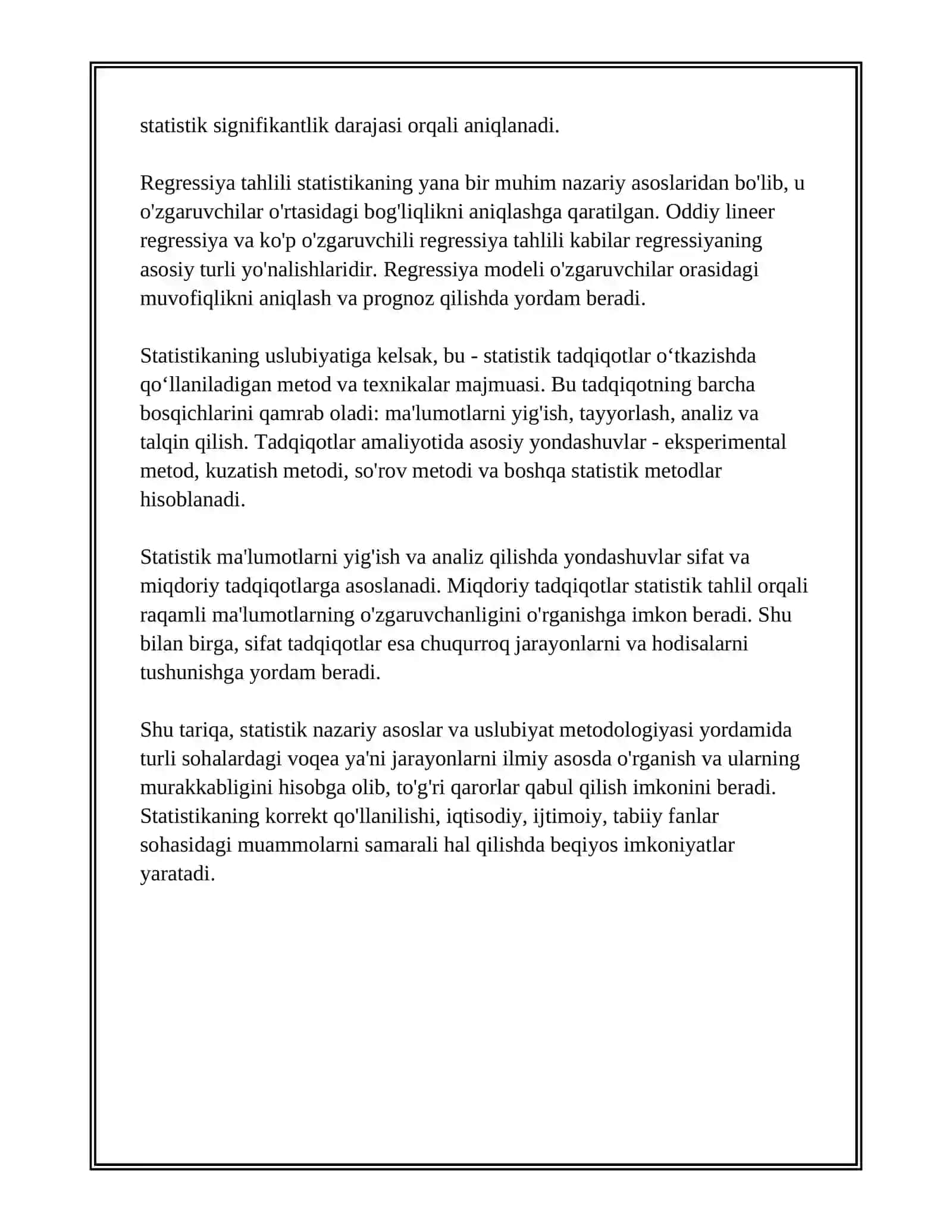 STATISTIKANING USULLARI VA USLUBIYATI 3