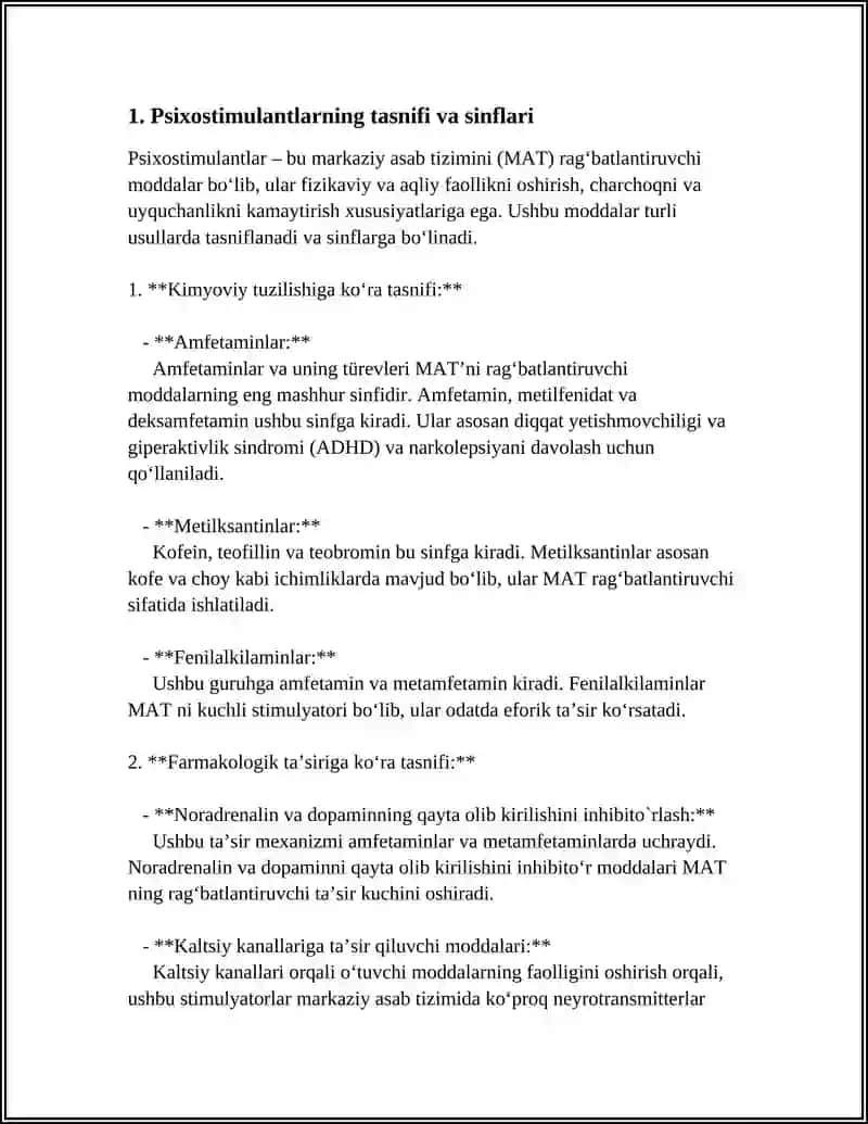 PSIXOSTIMULYATORLARNING FARMAKOLOGIK XUSUSIYATI 3