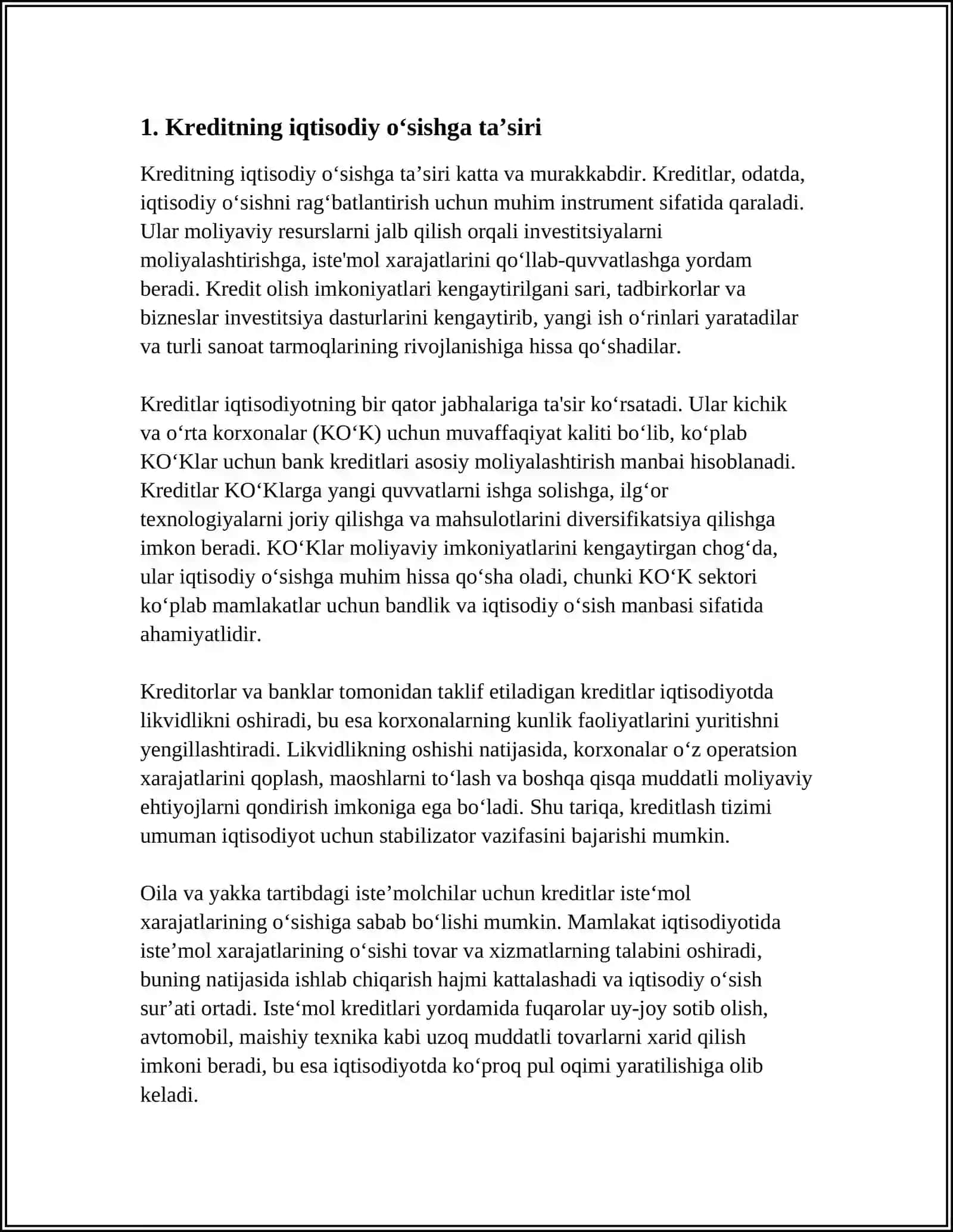 KREDITNING IQTISODIYOTDAGI ROLI 3