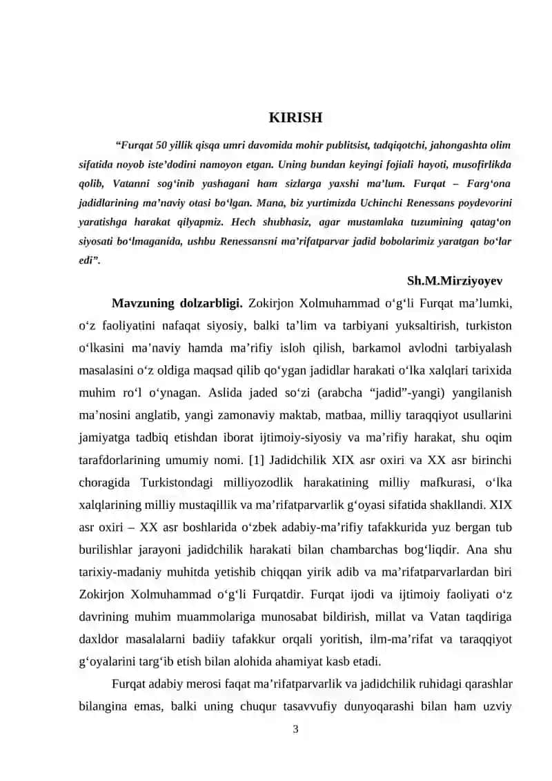 Furqat va jadidchilik. Tasavvuf taʼlimotiga oid qarashlari 3