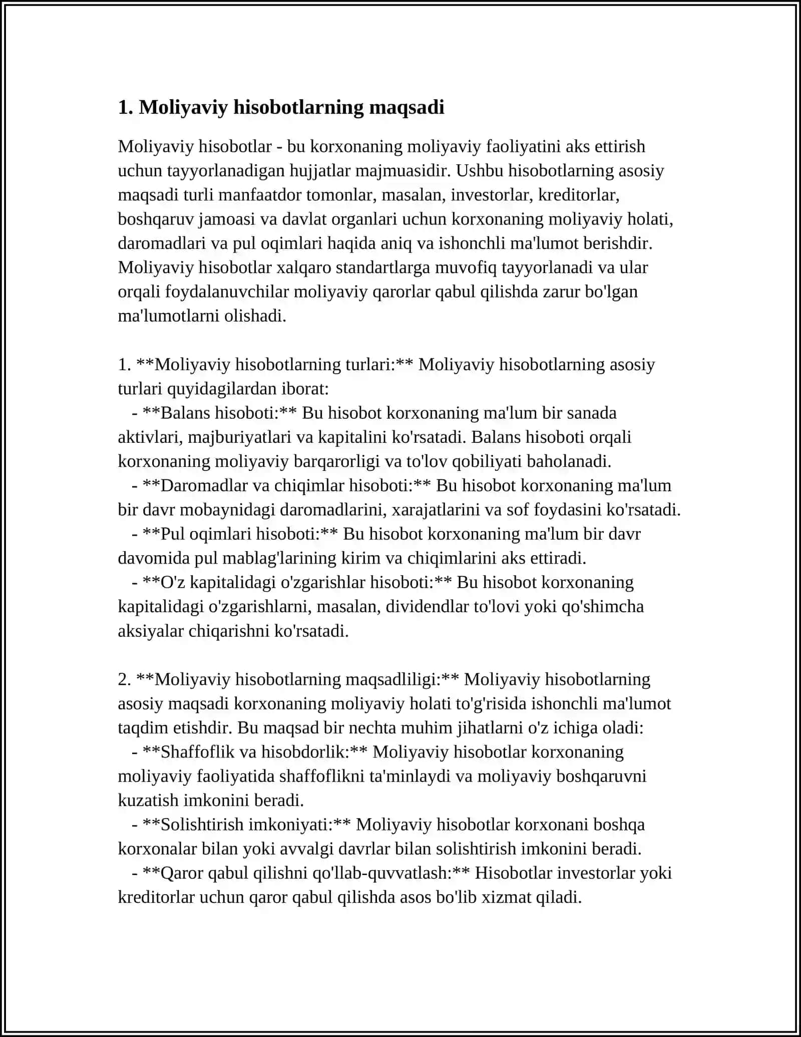 MUSTAQIL ISH Mavzu: MOLIYAVIY HISOBOTLARNI TARKIBI 3