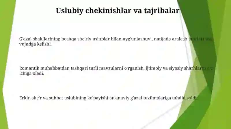 Mustaqillik davri o'zbek she'riyatida g'azal janri tipologiyasi 3