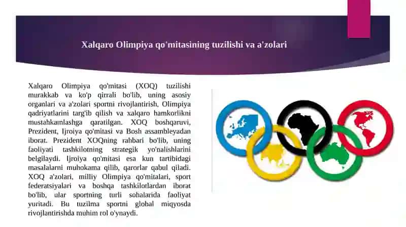 Xalqaro Olimpiya qo'mitasining tarkibi va asosiy organlari . 3