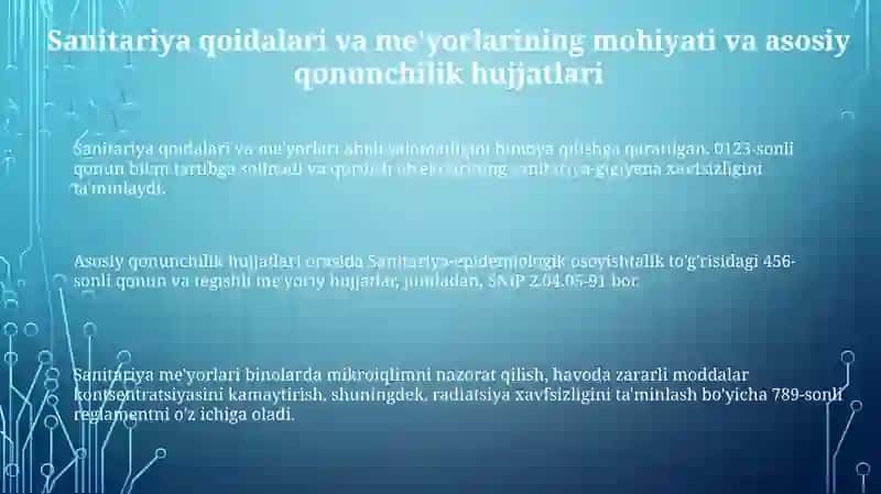 Sanitariya qoidalari va me'yorlari 3