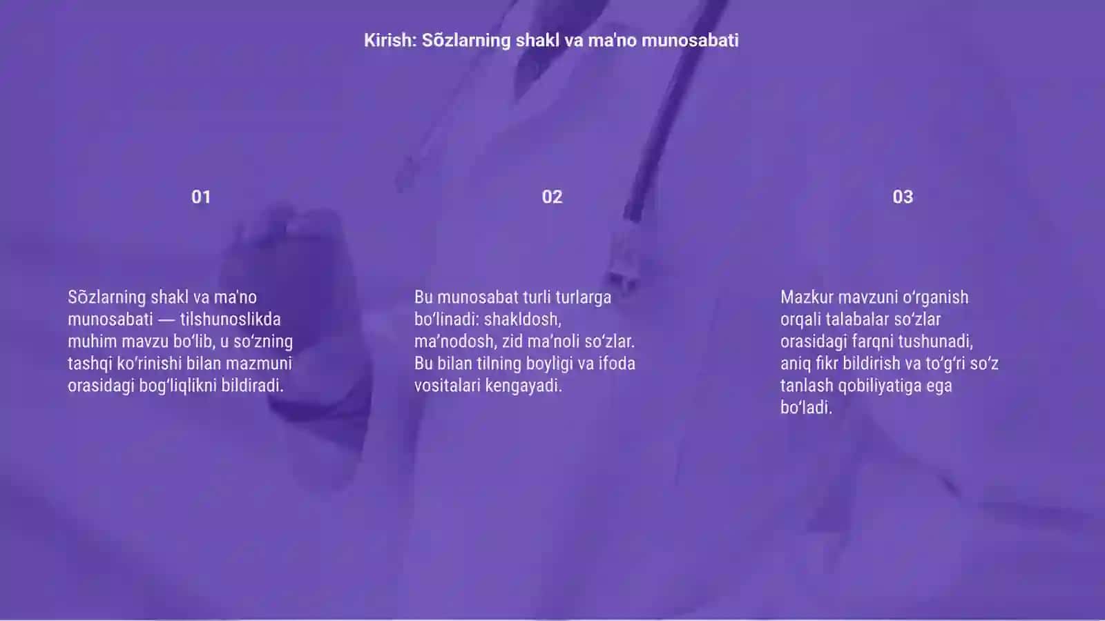 Sõzlarning shakl va ma'no munosabatiga kõra turlari 3