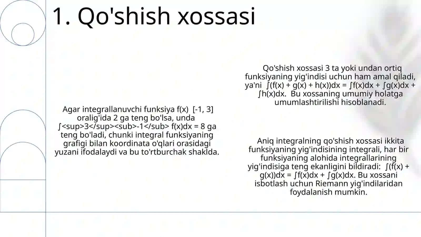 Aniq Integralning Xossalari 3