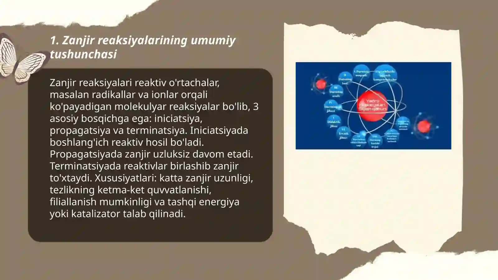 Molekulyar reaksiyalar zanjir reaksiyalar 3